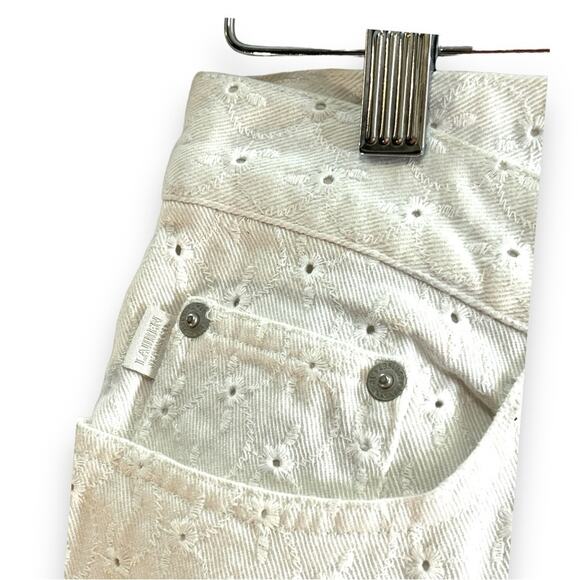 LAUREN JEANS CO. RALPH LAUREN white eyelot cotton crop jeans SZ 6 - Picture 5 of 15